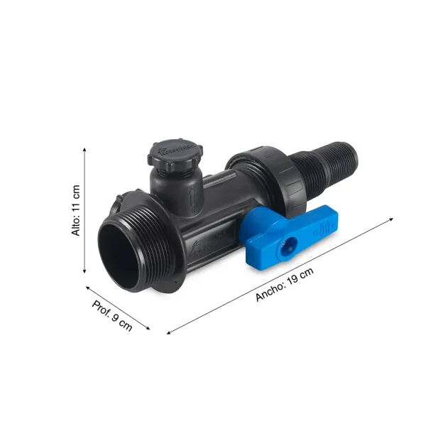 Multiconector con válvula para cisterna Rotoplas - Imagen 3